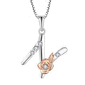 925 sterling silver necklace with English letter B zircon pendant on a collarbone chain