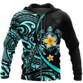 A loose fit 3D turtle print zipper hoodie in polyester with a front zipper and hood, available in multiple Asian sizes.