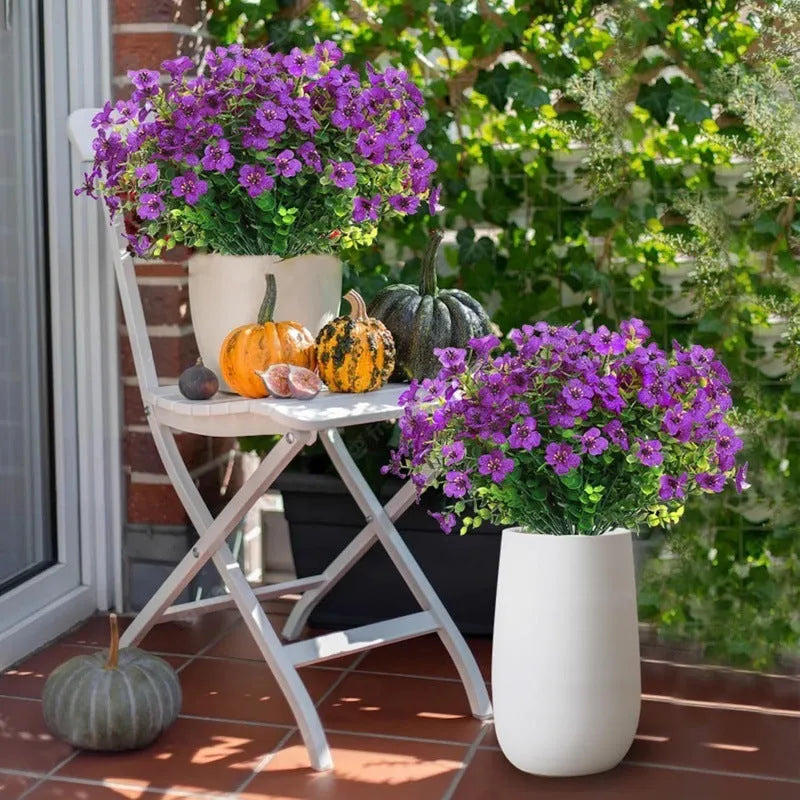 Artificial eucalyptus flower stem in purple, plastic, one piece for wedding and home decoration