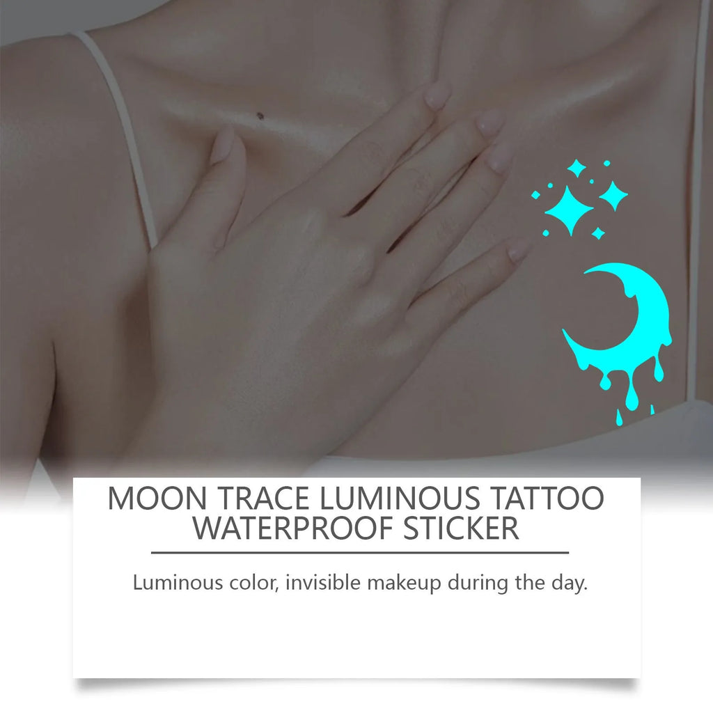 Luminous tattoo stickers set with two glow-in-the-dark designs and tattoo paste tube