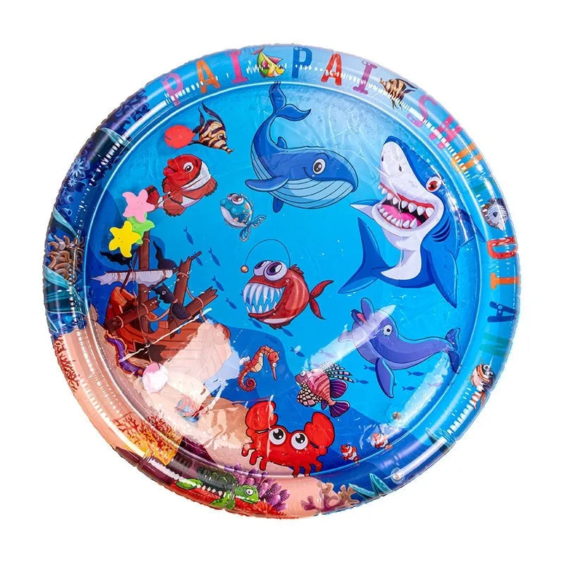 PVC inflatable pet water cooling bed with marine animal designs