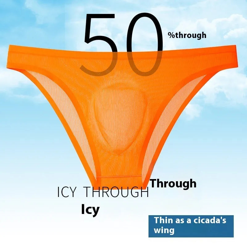 Ultra-thin ice silk seamless low-waist briefs for women in multiple colours