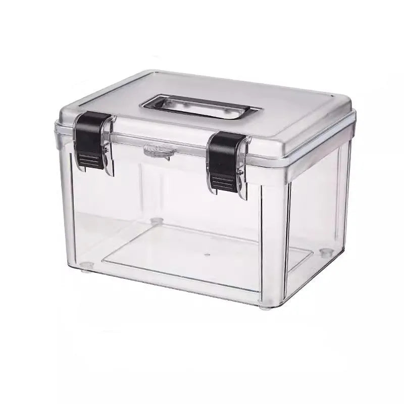 Transparent ABS plastic storage box with lock for fish maw cordyceps medicine 11L