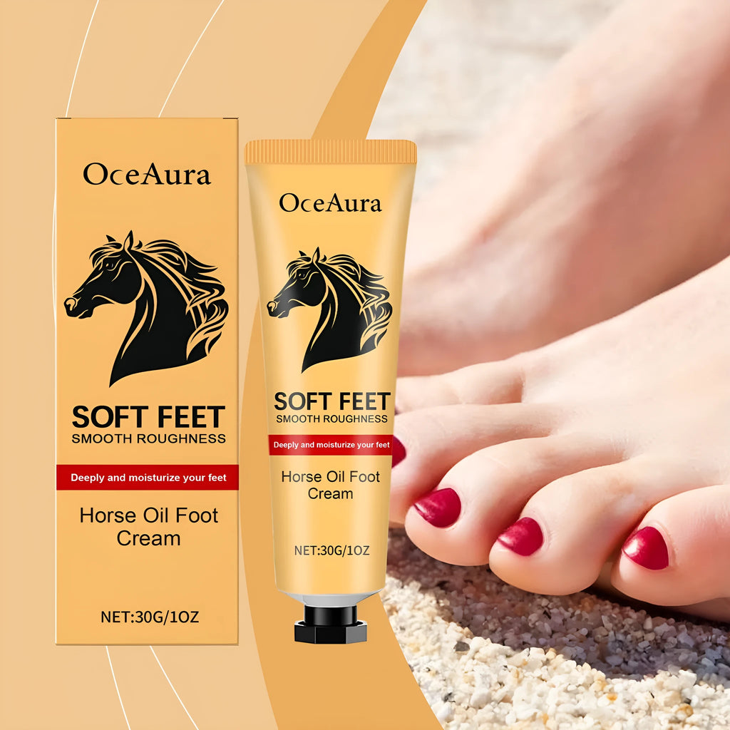 30g container of universal foot and neck care cream with horse oil and tocopherol