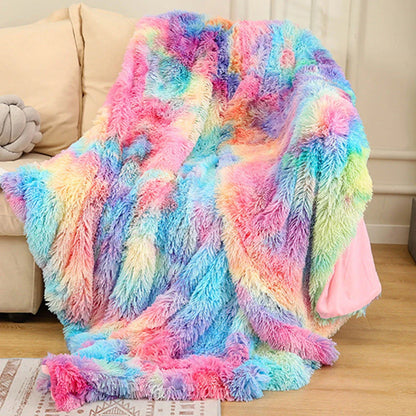 Luxuriously soft and cozy faux fur throw blanket in various colors and sizes