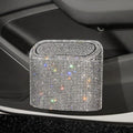 Plastic studded car trash can with diamond pattern, 16x14x6.4cm plug-in bin in black, blue, colourful, green, pink, red or white