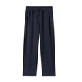 High-waisted straight-leg cotton trousers in loose fit, shown in available colours, sizes M to 3XL