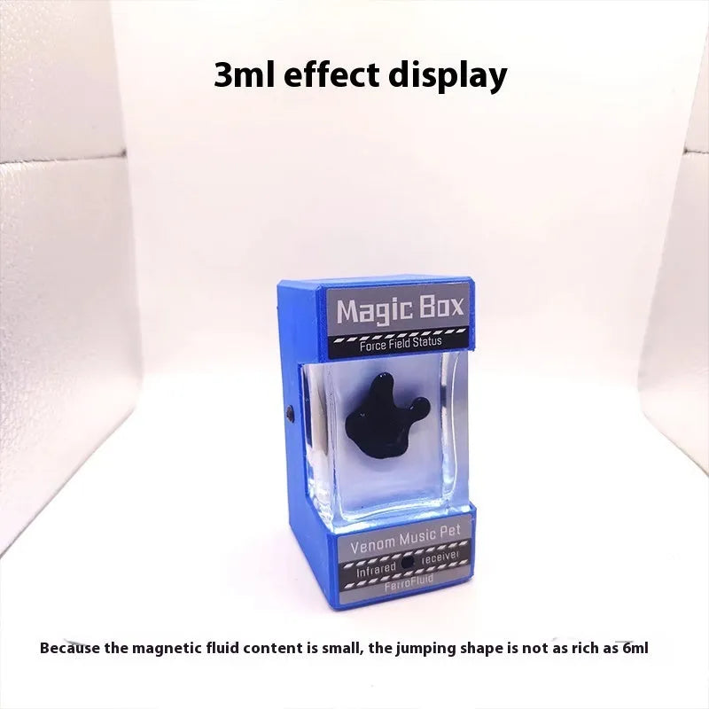 Magnetic fluid rhythm light with wood shell, neodymium magnet speaker and LED display, 95x60x63mm