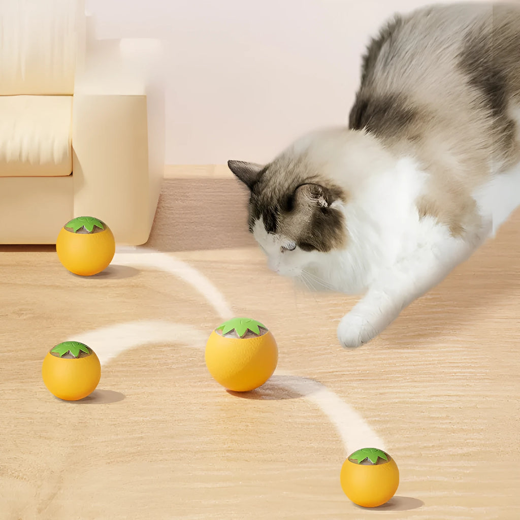 Green electric rolling ball toy for dogs and cats measuring 4.5cm