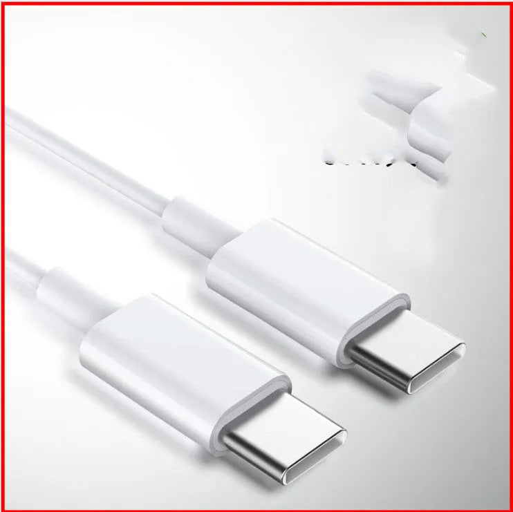 White USB-C to USB-C data cable 1 metre length for MacBook charging and data transfer