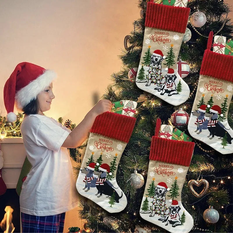 Cloth Christmas tree pendant ornament with pastoral American style decoration measuring 46x28cm