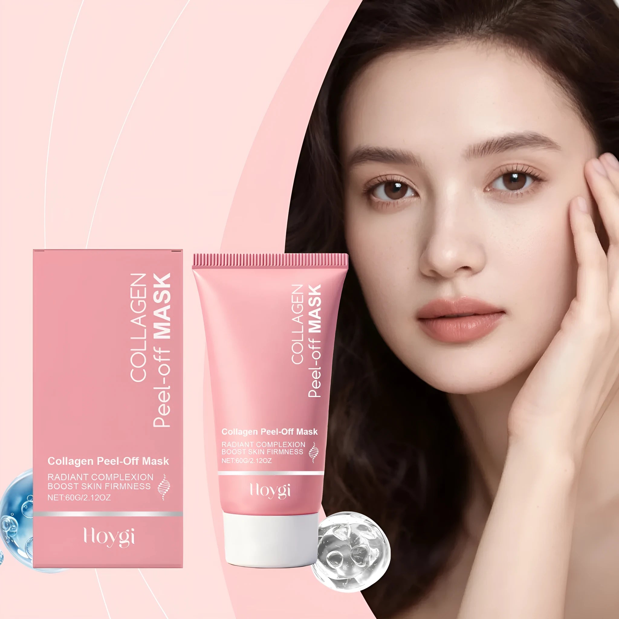 Collagen Tearing Mask 60g pot with dimensions 5.5 by 13.2 cm for facial hydration and nourishment