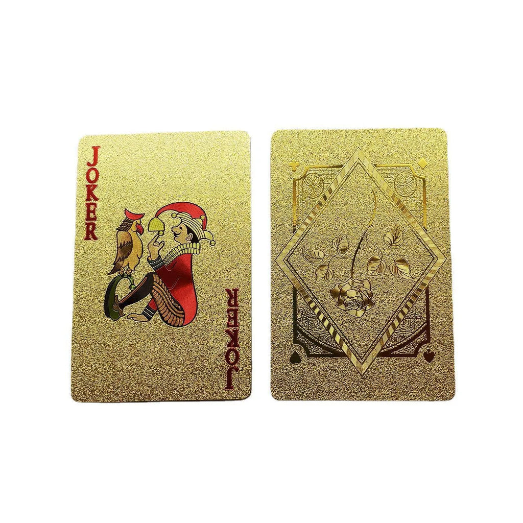 Gold foil playing cards deck with metallic finish 57 by 87 millimetres