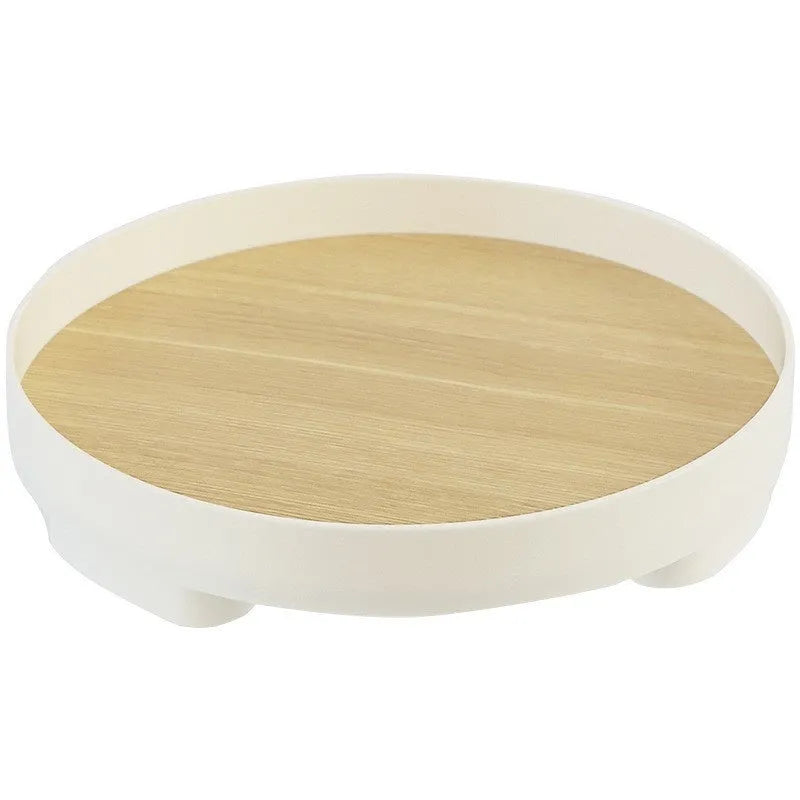 Large plastic desktop tray for hallway keys and dresser sundries, solid colour, no cover, White or Wooden