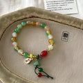 Traditional national style Lotus Ruyi bracelet with mixed material construction and lotus decorative elements