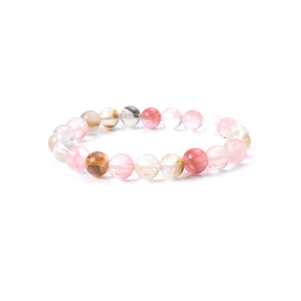 8mm natural stone beads bracelet in geometric design with genuine agate material