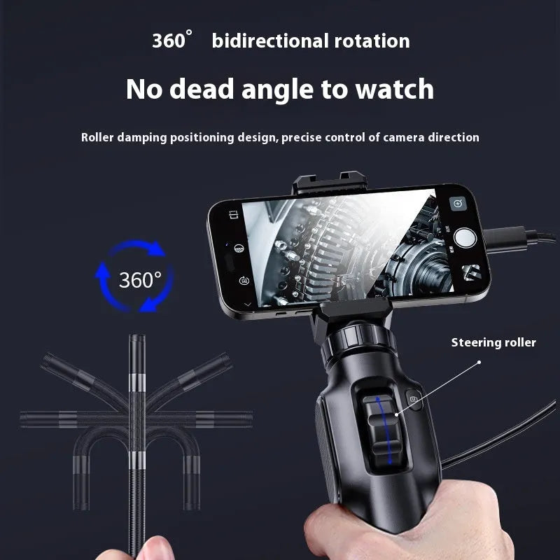360-degree steering industrial pipeline endoscope with 8mm camera and cable