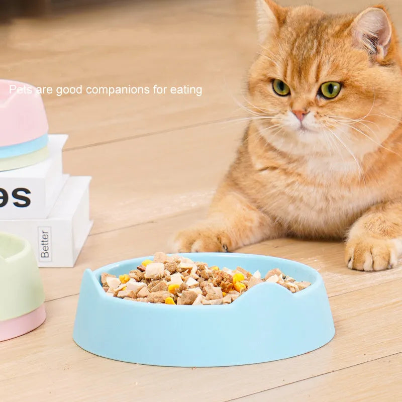 Ceramic dog slow feeder bowl with blue puzzle maze design for fast-eating puppies