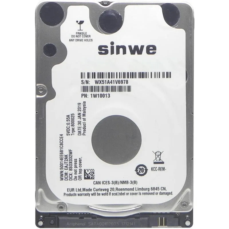 2.5 inch laptop mechanical hard drive with SATA interface, 5400 rpm, 64MB cache, 0.1 kg, for notebook computers