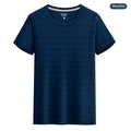 Crystal Silk round neck T-shirt in solid colour with quick-drying spandex fabric for leisure wear