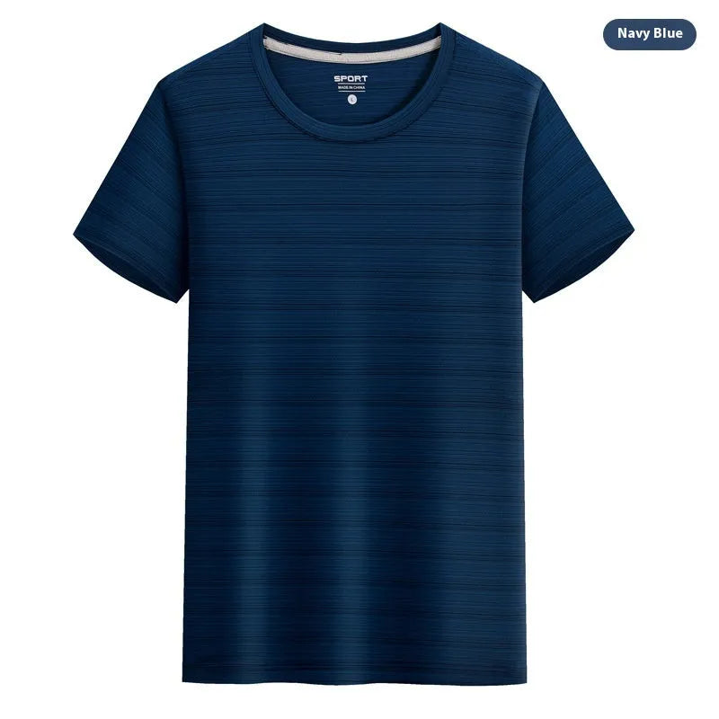 Crystal Silk round neck T-shirt in solid colour with quick-drying spandex fabric for leisure wear