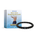 Men's black gallstone wristband with glass accents and adjustable bracelet closure