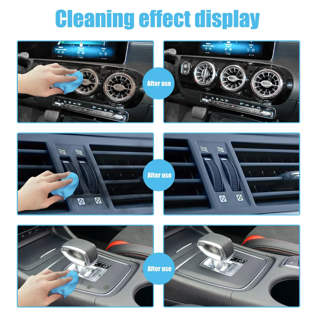 20g blue car cleaning mud pack for dust removal from interior gaps and vents.