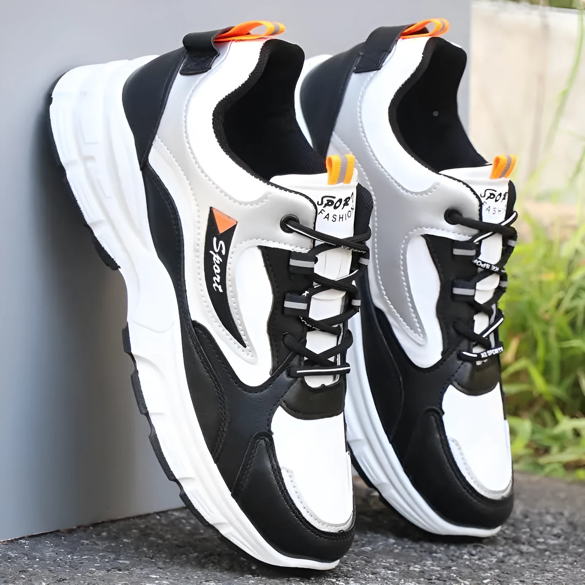 Men's waterproof casual sneaker with PU upper and leather stitching, high-mouth cut, multiple colour options