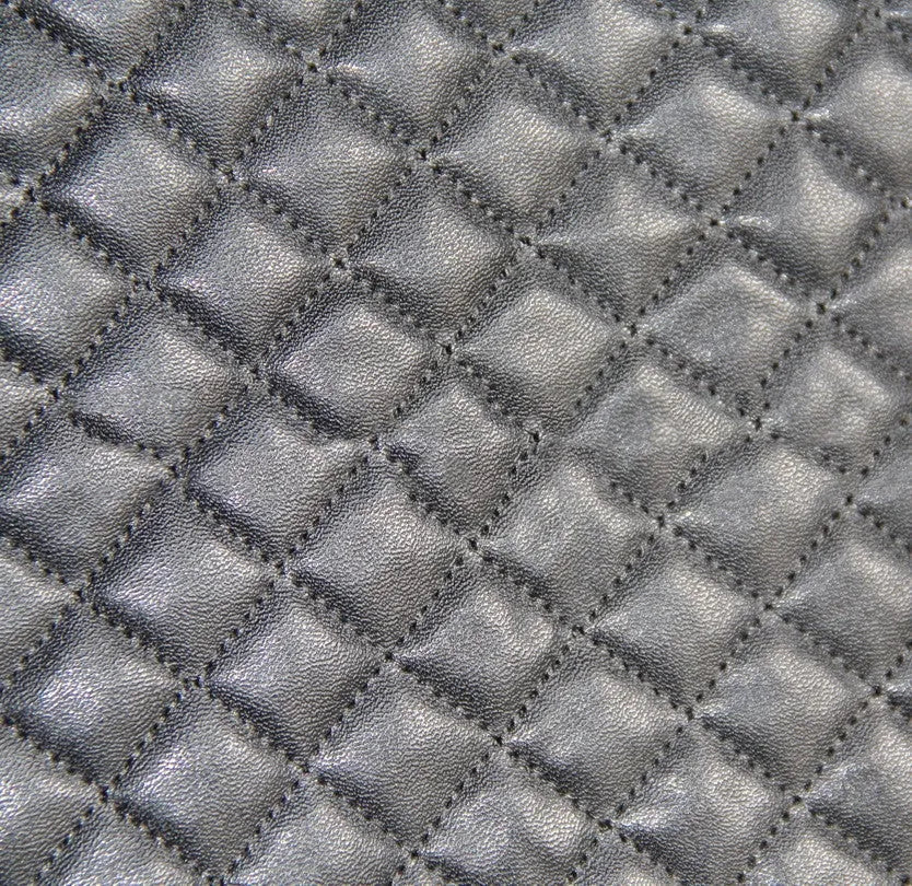 Black quilted universal car seat cover made from PU material on a car seat.