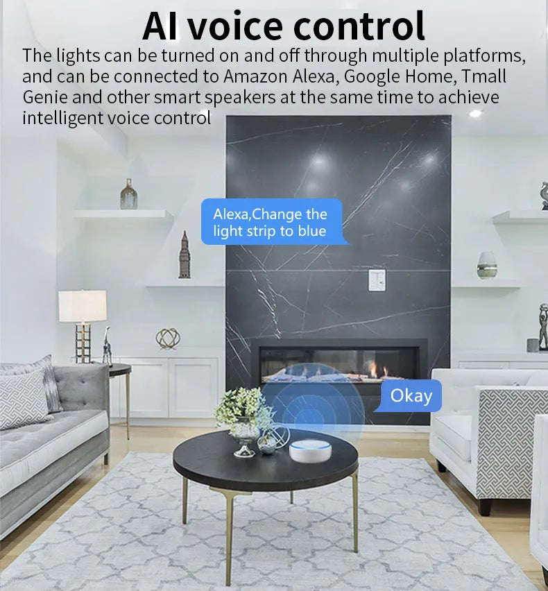 Smart GU10 RGBCCT LED spotlight with wifi control and adjustable colour temperature