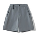 Man wearing solid-colour quick-dry sports shorts with an elastic waistband for running or climbing.