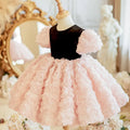 Pink polyester girls personality umbrella princess dress on display, suitable for heights 80cm to 160cm