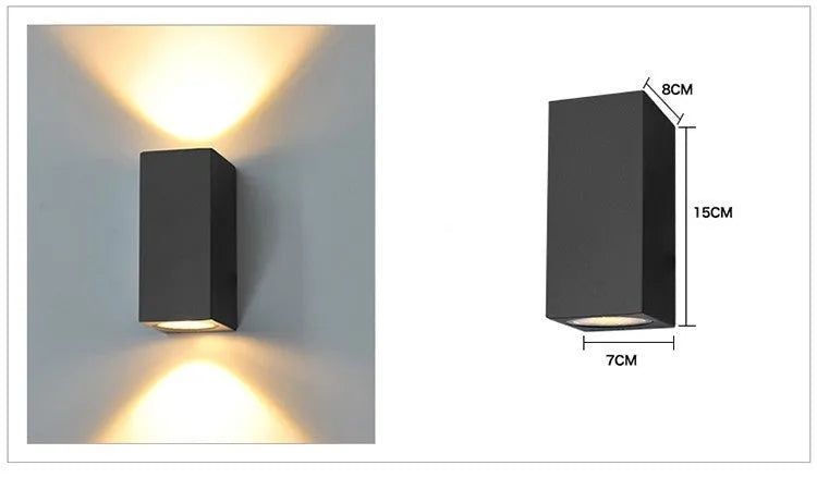 LED outdoor wall aisle lamp 12W die-cast aluminium up and down light