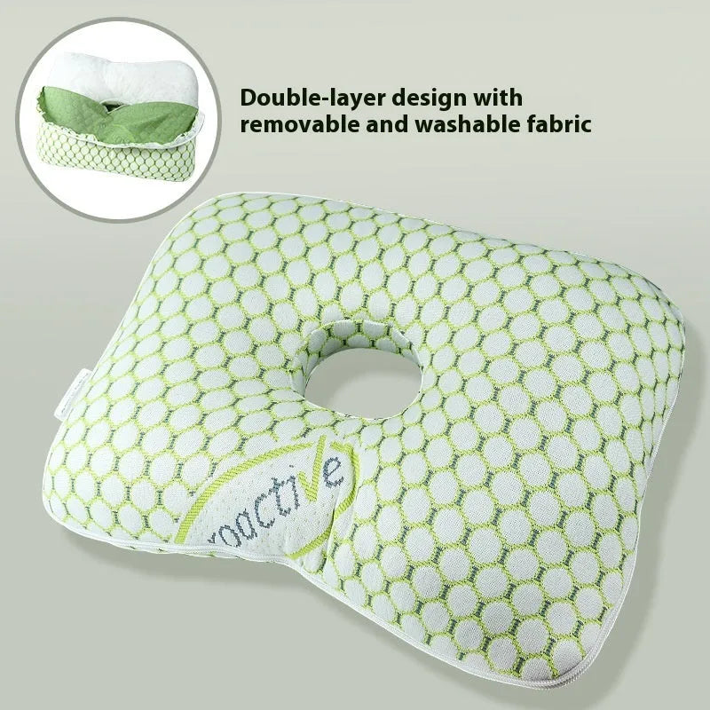 Beauty salon single hole ear pillow in New Chinese style with a detachable cover.