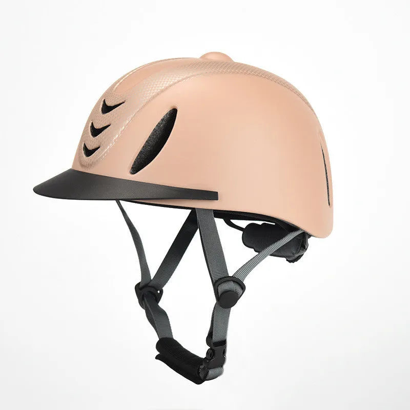 Adjustable children's ultralight equestrian helmet with PC shell in flower black colour