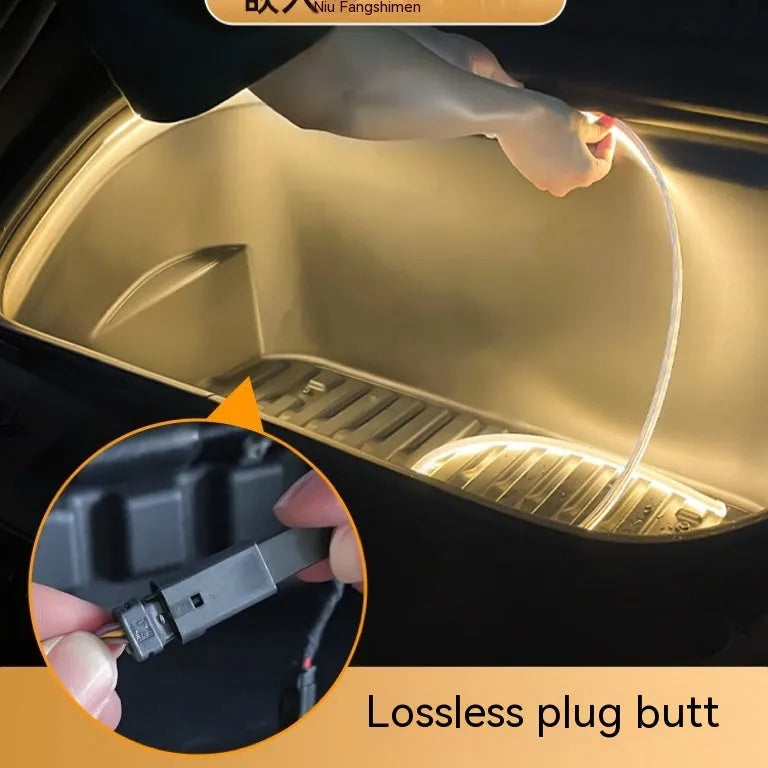 Tesla Model 3 Y front console ambient interior light kit with silicone light bar in three colour options