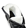 Men's black leather high-top Martin boots with side zipper and wedge heel, winter style