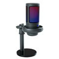 Condenser microphone with RGB lighting in black, white or pink for computer streaming