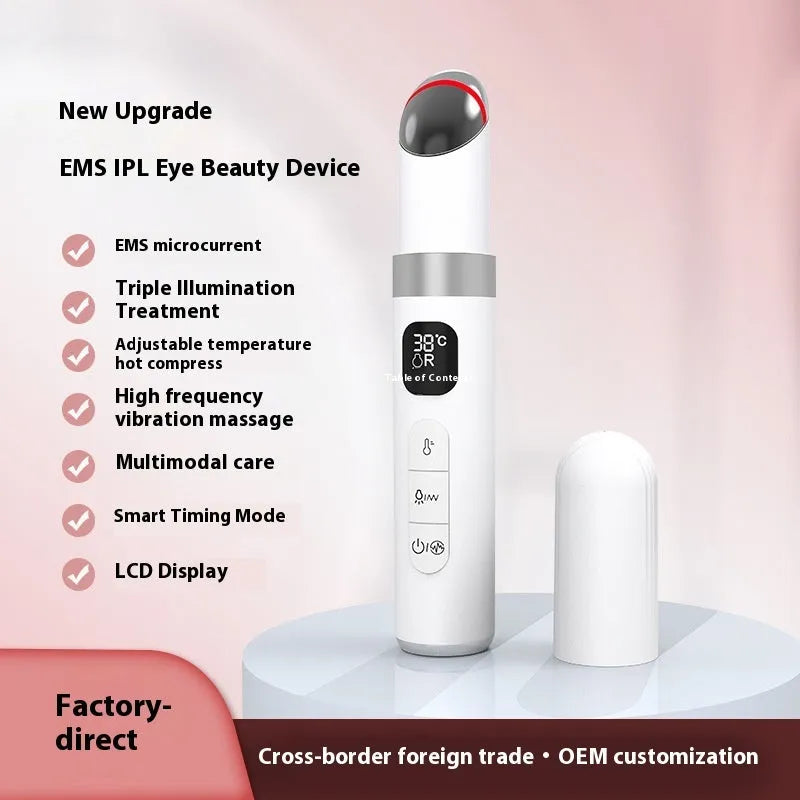 White eye beautification instrument with anion massage function and above five speed gears for family home use.