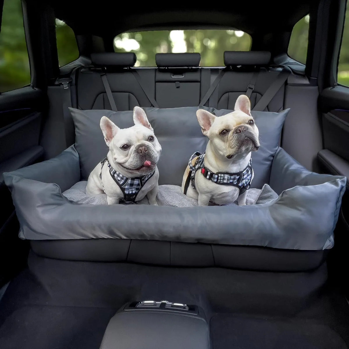 Cloth pet car kennel dog house in waterproof grey, dark green, blue or flannelette grey for dogs.