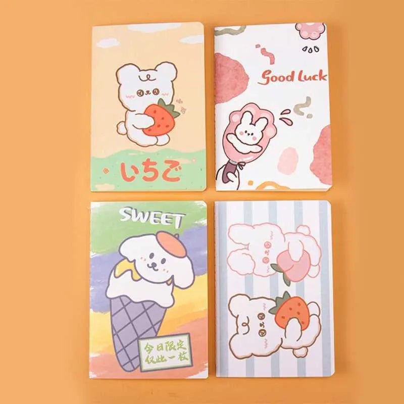 Cartoon A5 notebook with 30 sheets showing character design options