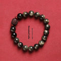 Hand-woven golden obsidian vintage bracelet with 10mm round beads