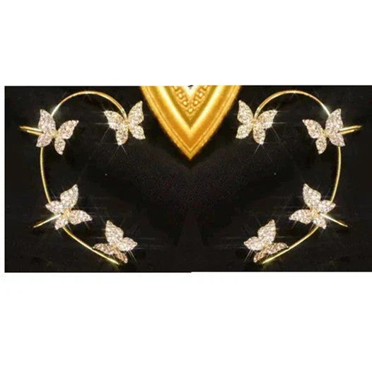 Stylish butterfly ear clips made of premium alloy with a secure and comfortable fit, perfect for elevating any outfit.