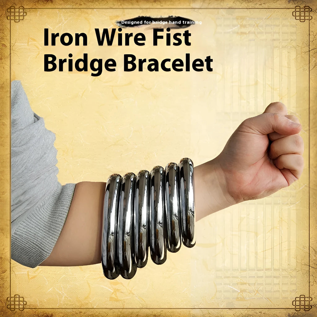 Black carbon steel Wing Chun training ring showing inner diameter measurement