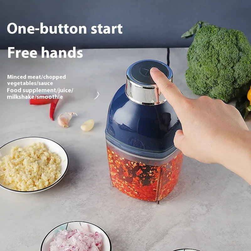 Dark blue multifunctional meat grinder blender home cooking machine with 200W motor
