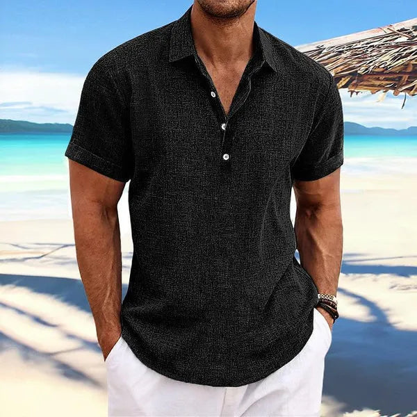 Men's light grey cotton blend lapel cardigan with long sleeves and loose fit for business casual wear