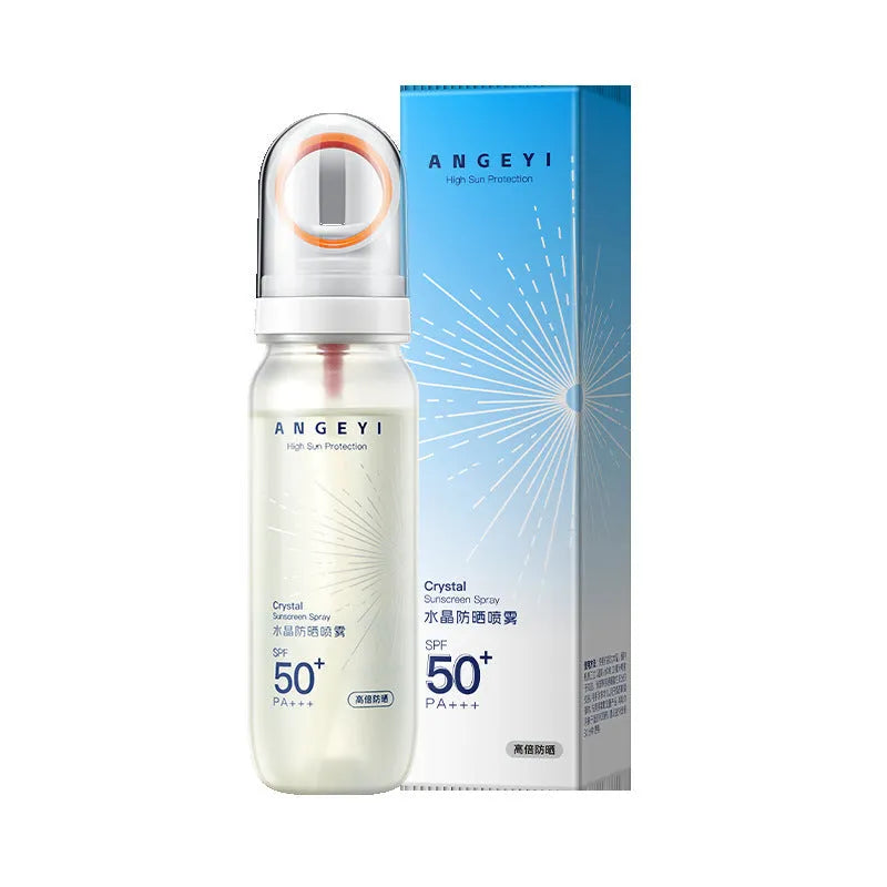 Crystal sunscreen spray SPF50 bottle with 90ml content for military training UV protection