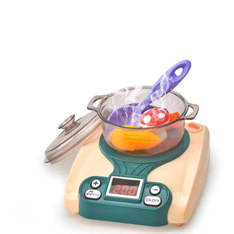 Plastic kitchen play toy with induction cooker design for infant development