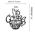 Black wrought iron wall decoration with English letters silhouette design measuring 26×28cm