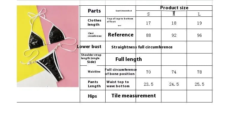 Black women's bikini swimwear with triangle top and briefs style for swimming activities